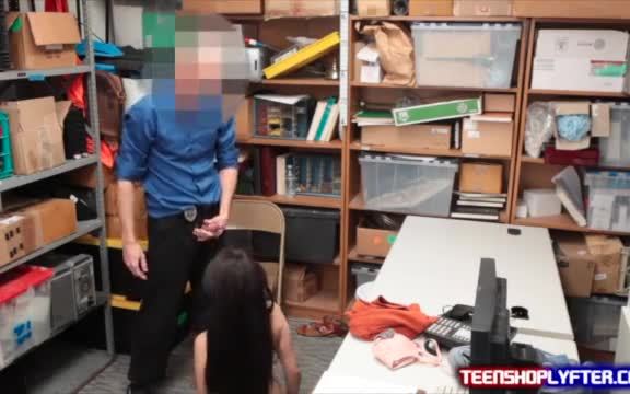 Bad seed teen fucked in back office by lawman